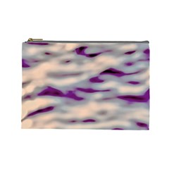 Orange  Waves Abstract Series No1 Cosmetic Bag (large) by DimitriosArt