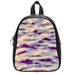 Orange  Waves Abstract Series No1 School Bag (small) by DimitriosArt