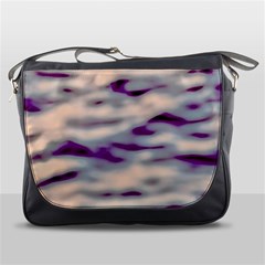 Orange  Waves Abstract Series No1 Messenger Bag by DimitriosArt