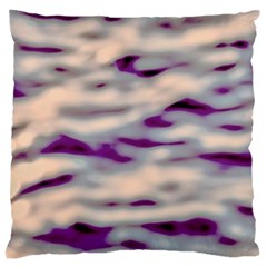 Orange  Waves Abstract Series No1 Large Cushion Case (two Sides) by DimitriosArt