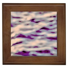 Orange  Waves Abstract Series No1 Framed Tile by DimitriosArt