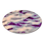 Orange  Waves Abstract Series No1 Oval Magnet Front