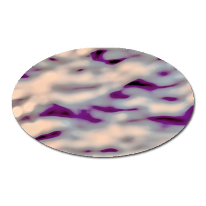 Orange  Waves Abstract Series No1 Oval Magnet