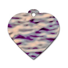 Orange  Waves Abstract Series No1 Dog Tag Heart (one Side) by DimitriosArt