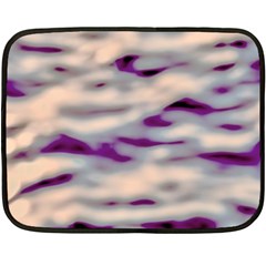 Orange  Waves Abstract Series No1 Fleece Blanket (mini) by DimitriosArt