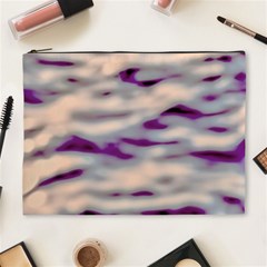 Orange  Waves Abstract Series No1 Cosmetic Bag (xl) by DimitriosArt