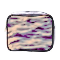 Orange  Waves Abstract Series No1 Mini Toiletries Bag (one Side) by DimitriosArt