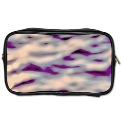 Orange  Waves Abstract Series No1 Toiletries Bag (one Side) by DimitriosArt