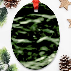 Green  Waves Abstract Series No5 Ornament (oval) by DimitriosArt