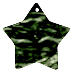 Green  Waves Abstract Series No5 Ornament (star) by DimitriosArt