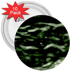 Green  Waves Abstract Series No5 3  Buttons (10 Pack)  by DimitriosArt