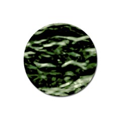 Green  Waves Abstract Series No5 Magnet 3  (round) by DimitriosArt