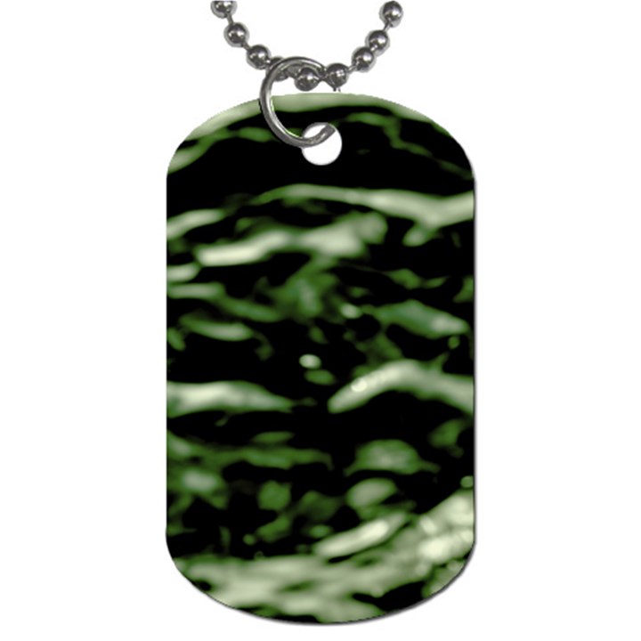 Green  Waves Abstract Series No5 Dog Tag (One Side)