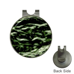 Green  Waves Abstract Series No5 Hat Clips With Golf Markers by DimitriosArt