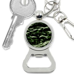 Green  Waves Abstract Series No5 Bottle Opener Key Chain by DimitriosArt