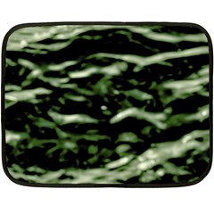 Green  Waves Abstract Series No5 Fleece Blanket (mini) by DimitriosArt