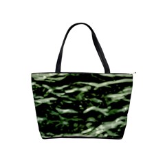 Green  Waves Abstract Series No5 Classic Shoulder Handbag by DimitriosArt