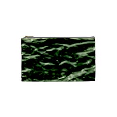 Green  Waves Abstract Series No5 Cosmetic Bag (small) by DimitriosArt