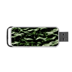 Green  Waves Abstract Series No5 Portable Usb Flash (one Side) by DimitriosArt