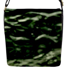 Green  Waves Abstract Series No5 Flap Closure Messenger Bag (s) by DimitriosArt