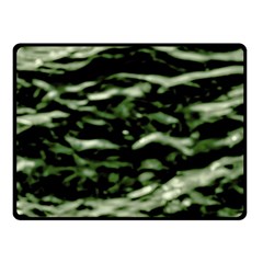 Green  Waves Abstract Series No5 Double Sided Fleece Blanket (small)  by DimitriosArt