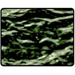 Green  Waves Abstract Series No5 Double Sided Fleece Blanket (Medium)  58.8 x47.4  Blanket Front