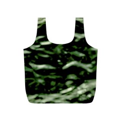 Green  Waves Abstract Series No5 Full Print Recycle Bag (s) by DimitriosArt