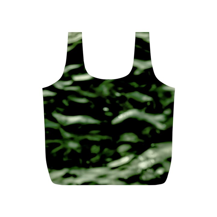 Green  Waves Abstract Series No5 Full Print Recycle Bag (S)