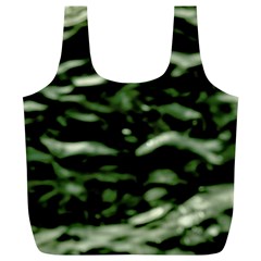 Green  Waves Abstract Series No5 Full Print Recycle Bag (xl) by DimitriosArt