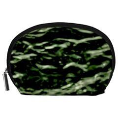 Green  Waves Abstract Series No5 Accessory Pouch (large) by DimitriosArt