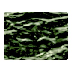 Green  Waves Abstract Series No5 Double Sided Flano Blanket (mini)  by DimitriosArt