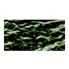 Green  Waves Abstract Series No5 Satin Wrap by DimitriosArt