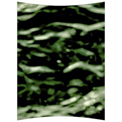 Green  Waves Abstract Series No5 Back Support Cushion by DimitriosArt