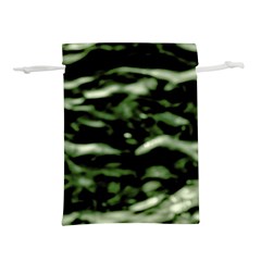 Green  Waves Abstract Series No5 Lightweight Drawstring Pouch (m) by DimitriosArt