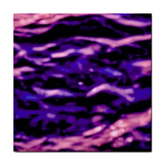 Purple  Waves Abstract Series No1 Tile Coaster by DimitriosArt