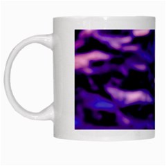 Purple  Waves Abstract Series No1 White Mugs by DimitriosArt