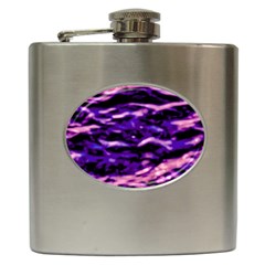 Purple  Waves Abstract Series No1 Hip Flask (6 Oz) by DimitriosArt