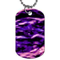 Purple  Waves Abstract Series No1 Dog Tag (two Sides) by DimitriosArt