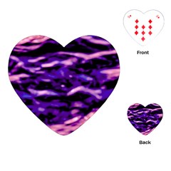 Purple  Waves Abstract Series No1 Playing Cards Single Design (heart) by DimitriosArt