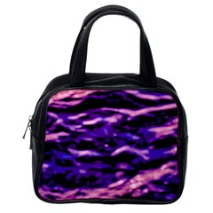 Purple  Waves Abstract Series No1 Classic Handbag (one Side) by DimitriosArt