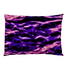 Purple  Waves Abstract Series No1 Pillow Case by DimitriosArt