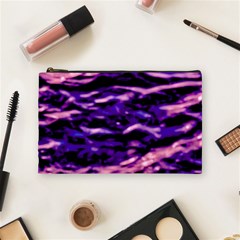 Purple  Waves Abstract Series No1 Cosmetic Bag (medium) by DimitriosArt