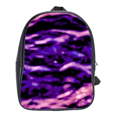 Purple  Waves Abstract Series No1 School Bag (large) by DimitriosArt