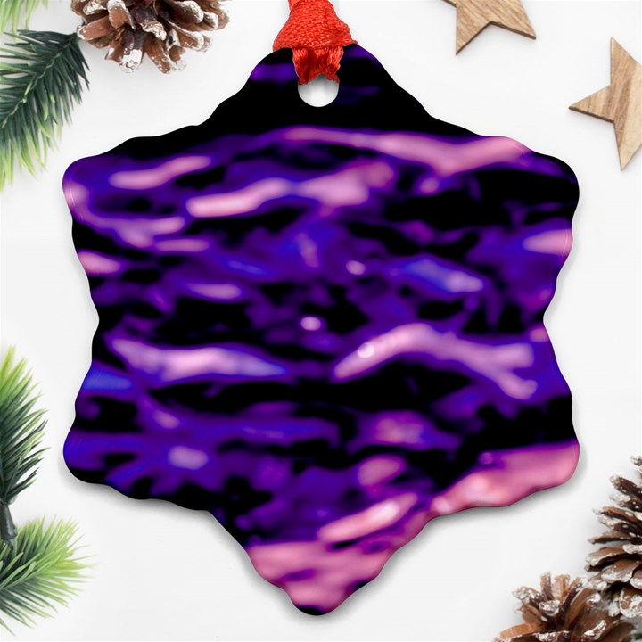 Purple  Waves Abstract Series No1 Ornament (Snowflake)