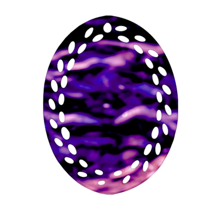 Purple  Waves Abstract Series No1 Ornament (Oval Filigree)