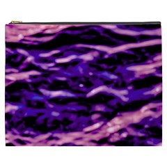 Purple  Waves Abstract Series No1 Cosmetic Bag (xxxl) by DimitriosArt