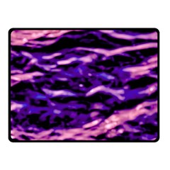 Purple  Waves Abstract Series No1 Double Sided Fleece Blanket (small)  by DimitriosArt