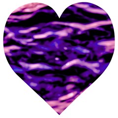 Purple  Waves Abstract Series No1 Wooden Puzzle Heart by DimitriosArt