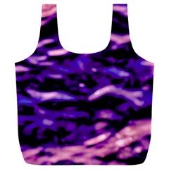 Purple  Waves Abstract Series No1 Full Print Recycle Bag (xxxl) by DimitriosArt