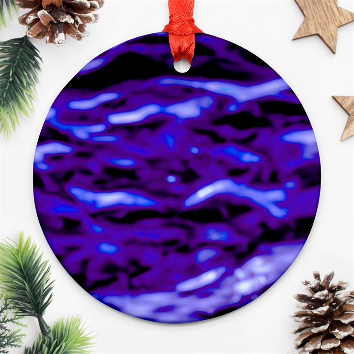 Purple  Waves Abstract Series No2 Ornament (Round)